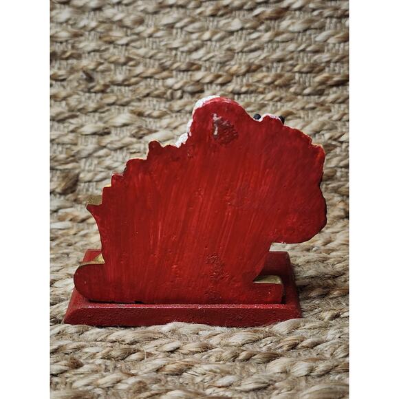 Vtg. Windsor Collection Christmas Stocking Holder Hanger Cast Iron Santa Sleigh - Picture 5 of 11